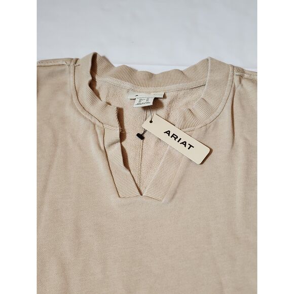 Ariat Unwind French Terry Sweatshirt Women’s 2X Tannin – Pullover - Picture 8 of 10